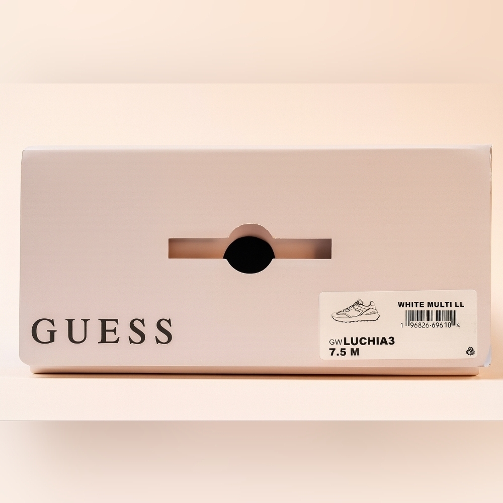 GUESS Luchia 3 Logo Sneakers โ White Multi โ 7.5 โ NEW IN BOX - Picture 8 of 10